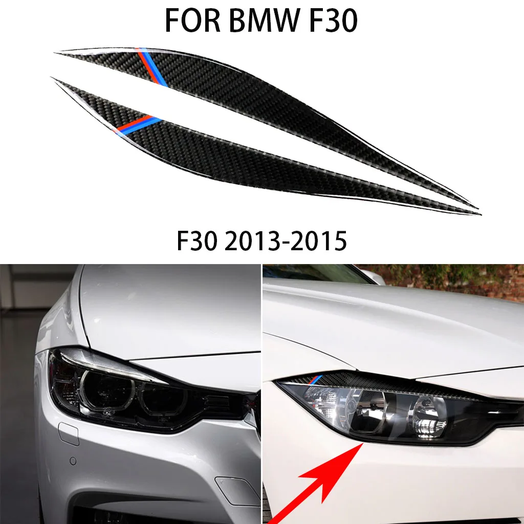 

F30 carbon fiber car shape, headlamp decoration, suitable FOR BMW 3 series 2013-2015 car sticker