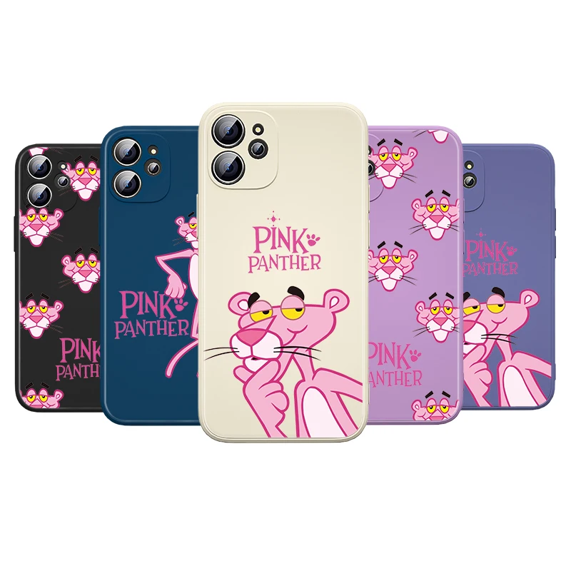 

Cartoon Pink Panther For Apple iPhone 13 12 Mini 11 Pro XS MAX XR X 8 7 6S SE Plus Liquid Silicone Soft Phone Case
