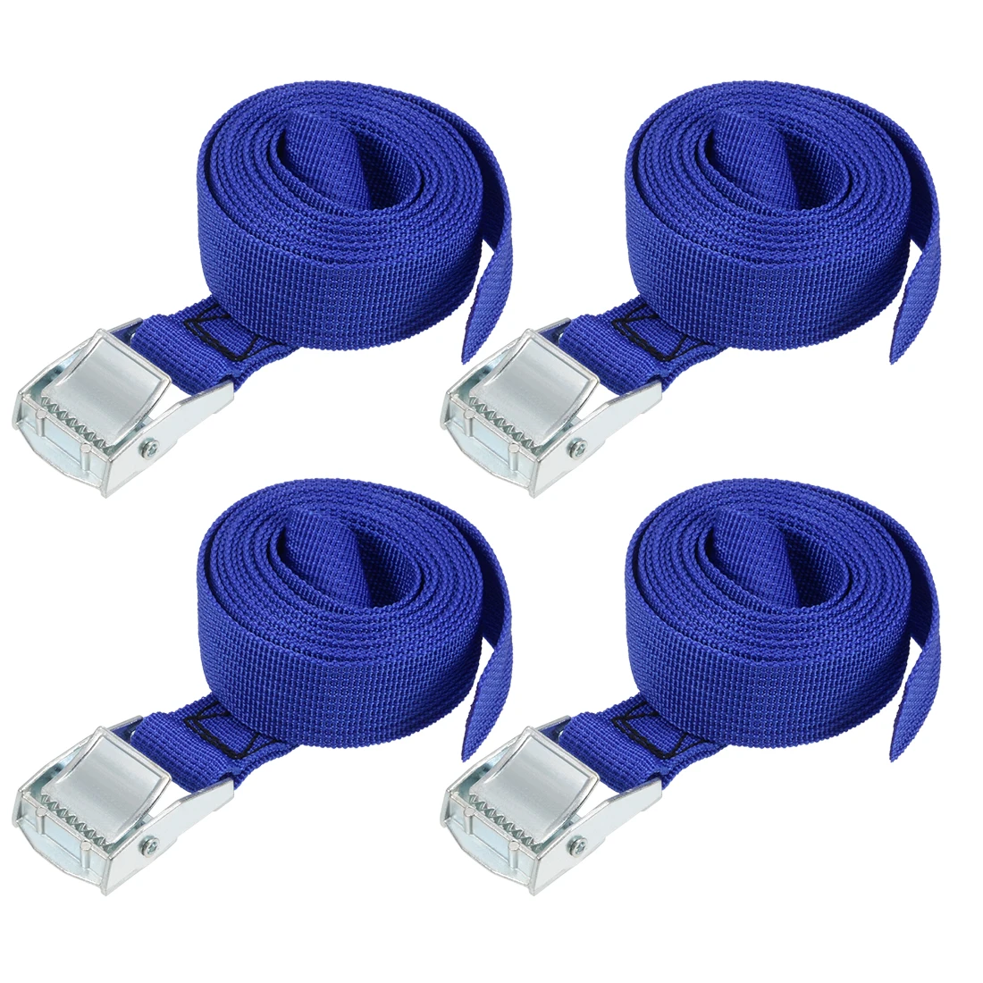 

uxcell 2M x 25mm Lashing Strap Cargo Tie Down Straps w Cam Lock Buckle 250Kg Work Load, Blue, 4Pcs