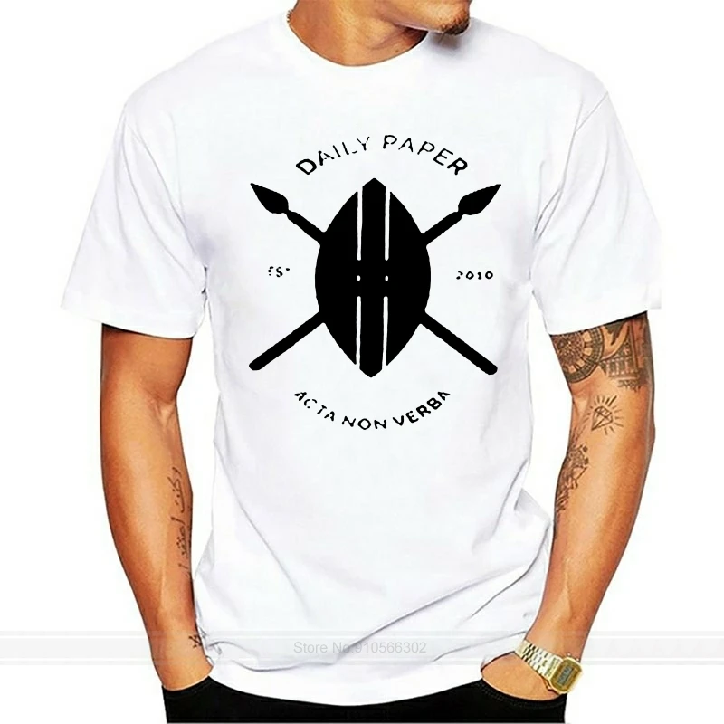 Футболка мужская хлопковая с рукавом до локтя и принтом бумаги | Мужская одежда