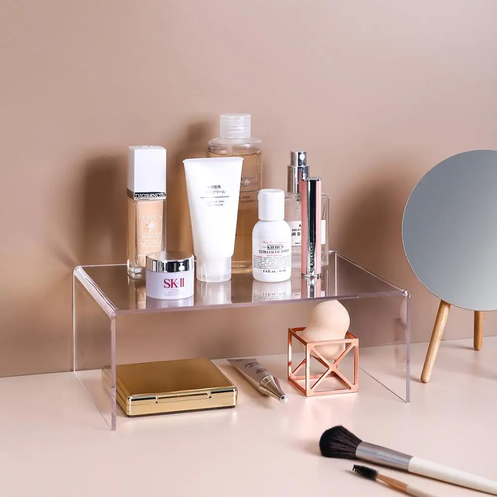 acrylic layered storage rack for kitchen cabinets divider and organizer transparent home desktop storage racks shelf organizer free global shipping