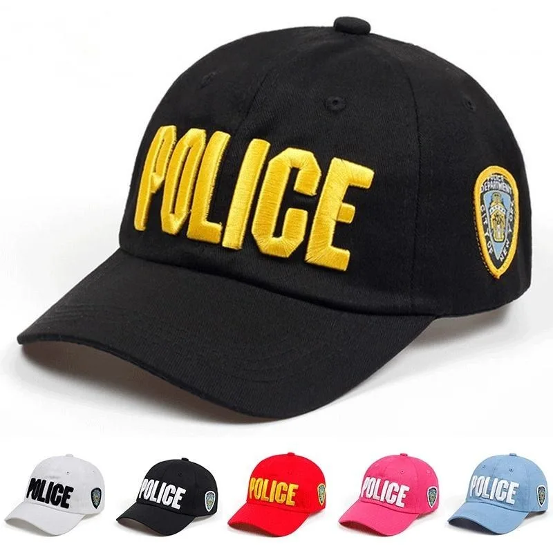 

Police Letter Men Cotton Hat Ms. Summer Leisure Baseball Cap Snapback Hat Outdoor Hats Golf cap