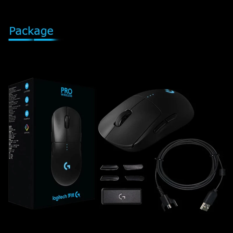 

Logitech G Pro Wireless Top Gaming Mouse Lightspeed For ESports Hero16K Sensor RGB Lighting Wireless Charging Dual Use