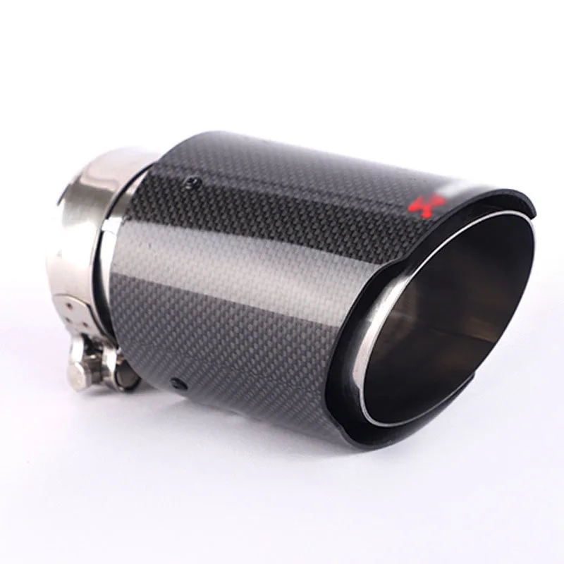 

Quality AK Carbon Fiber Tail Throat 89 101 Modified Universal Scorpio Tail Single Tube Exhaust Hood Car Goods