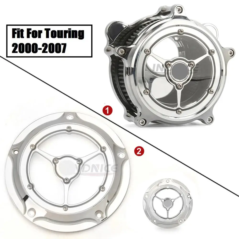 

"Fit For harlay 1999-2007 Electra Glide Standard FLHT Chrome see through Air cleaner intake Filter Derby point timing covers "