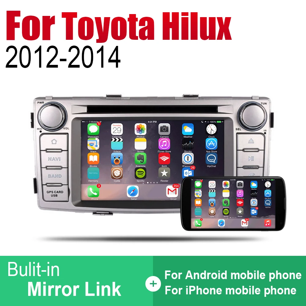 ZaiXi Android 2 Din Авто Радио DVD для Toyota Hilux 2012 ~ 2014 Автомобильный мультимедийный плеер GPS