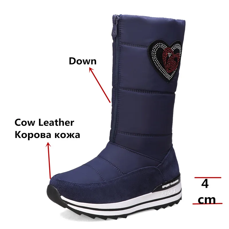 FEDONAS/Женская обувь на плоской платформе Новинка Сапоги до середины икры Теплые