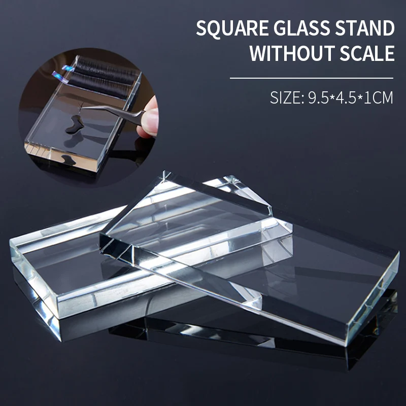

Eyelash Glue Glass Stand Holder Crystal Table False Eyelashes Pallet Transparent Glue Tray Eyelash Extension Makeup Tools