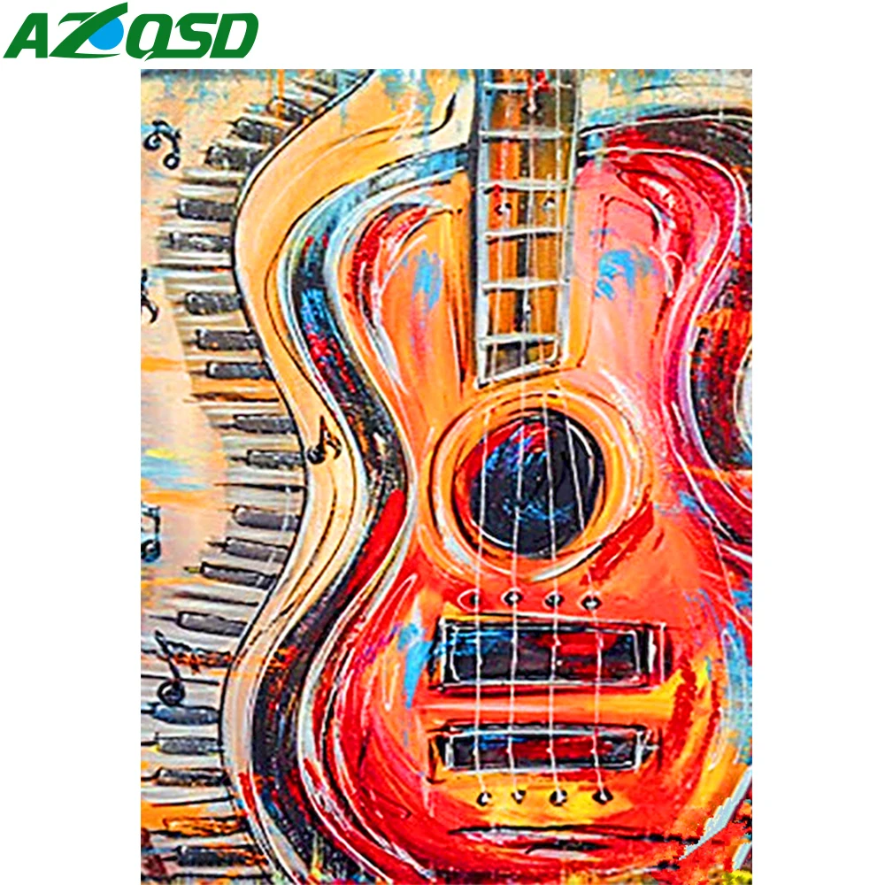 

AZQSD DIY Oil Painting Drawing On Canvas Violin Music On Canvas Handmade Painting By Numbers Landscape Wall Decoration Gift