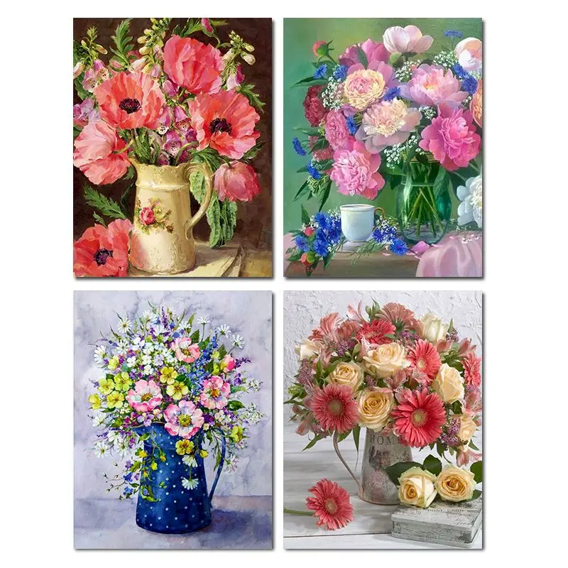 

GATYZTORY Frame Flowers Paint By Numbers Kits For Adults Kids Canvas Painting Acrylic Paints Decorative Frames Home Decor