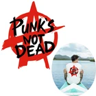 Нашивка с надписью Not Dead в стиле панк для одежды, термотрансферные нашивки для футболок, значки-Наклейки Аппликации в подарок