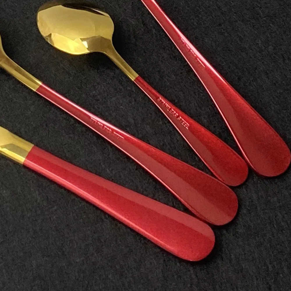 

Pink Gold 16Pcs Metal Cutlery Set Fork Knive Spoon Dinnerware 18/10 Stainless Steel Set Dinner Fork Spoon Knife Set Dropshipping