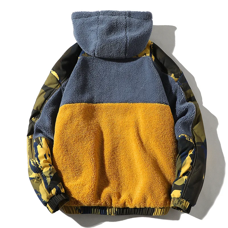 Мужская куртка с капюшоном BOLUBAO камуфляжная приталенная из плюшевой ткани