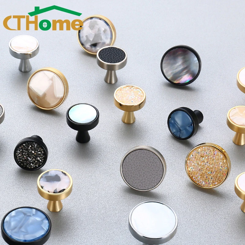 

NEW Zinc Alloy Kitchen Cupboard Single Hole Handle Gold Dressing Table Closet Handles with Screws Hardware Furniture Handles