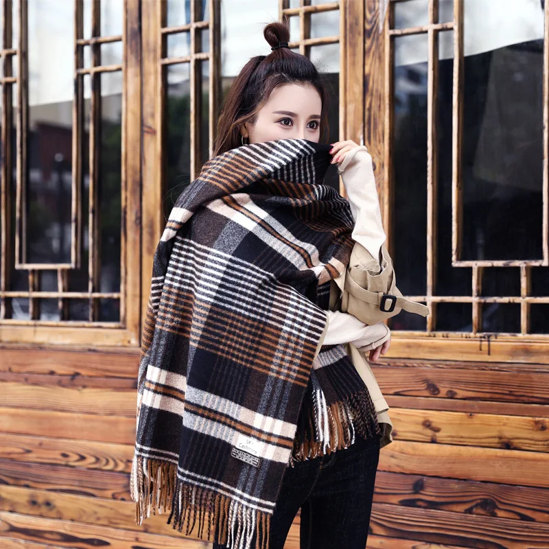 

Fashion Scarves Long Plaid Cashmere 190*80 CM Harajuku Cotton Hijab Scarf Womens Scarfs Fashionable