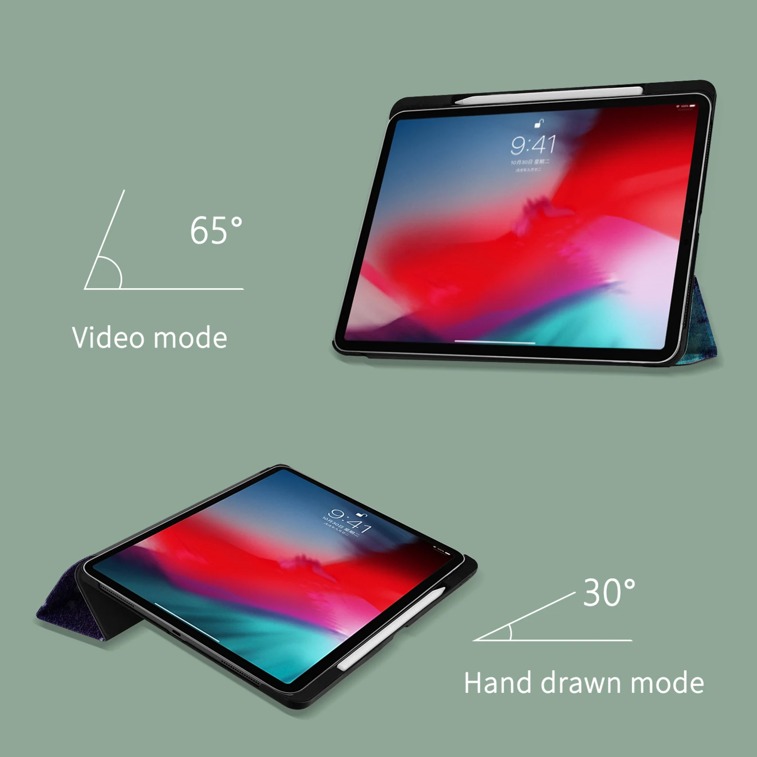 GOOJODOQ Funda для iPad Pro 11 чехол с держателем-карандашом Поддержка беспроводной зарядки для Apple Pencil 2 для iPad Pro 11 чехол