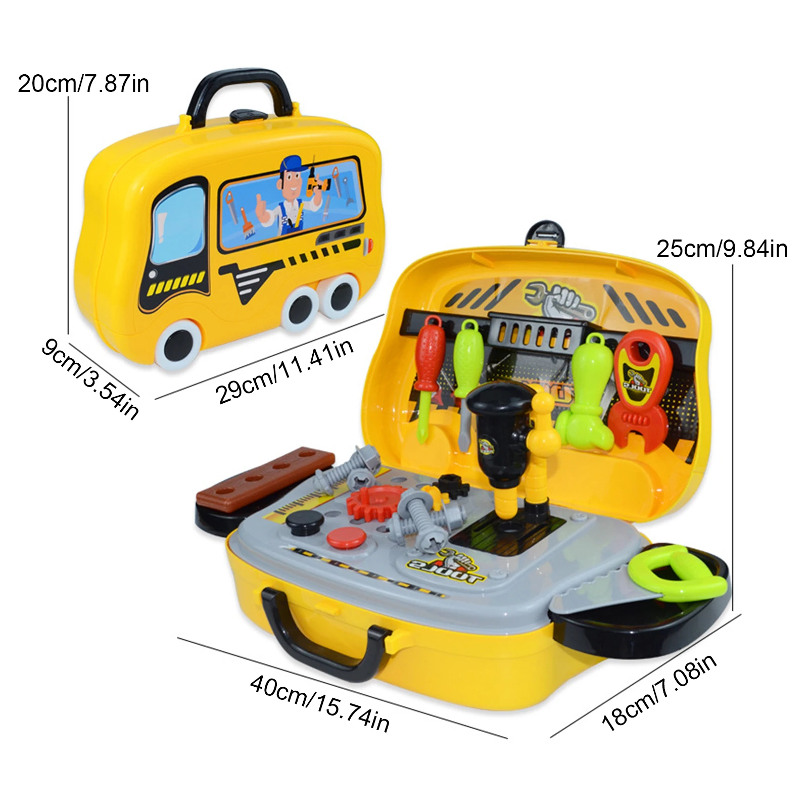 

Kids Toolbox Kit Educational Toys Simulation Repair Tools Toys Drill Plastic Game Learning Engineering Puzzle Toys Gifts For Boy