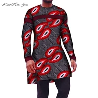 2020 autumn african shirt for men tailor made full sleeve o neck long side split shirt 100 wax cotton men clothing wyn951