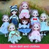 bjd doll 112 16cm 13 joint plastic baby body fashion casual wear clothes accessories shoes kids toys for girls dolls diy gift