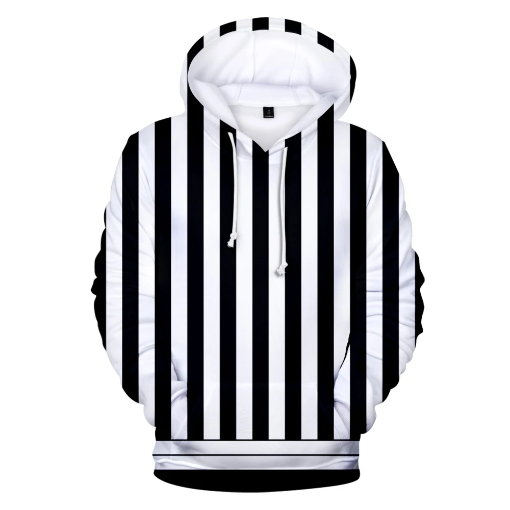 Black And White Hoodie Men Women Stripe Fashion Hoodies Demon Slayer Autumn 3D Streetwear Popular Boys Hooded Sweatshirts | Мужская