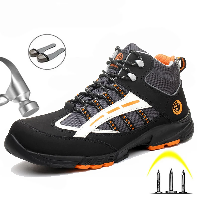

Safety Work Shoes Men Puncture Proof Security Steel Toe Comfortable Wear Resistant Work Boots Breathable Security