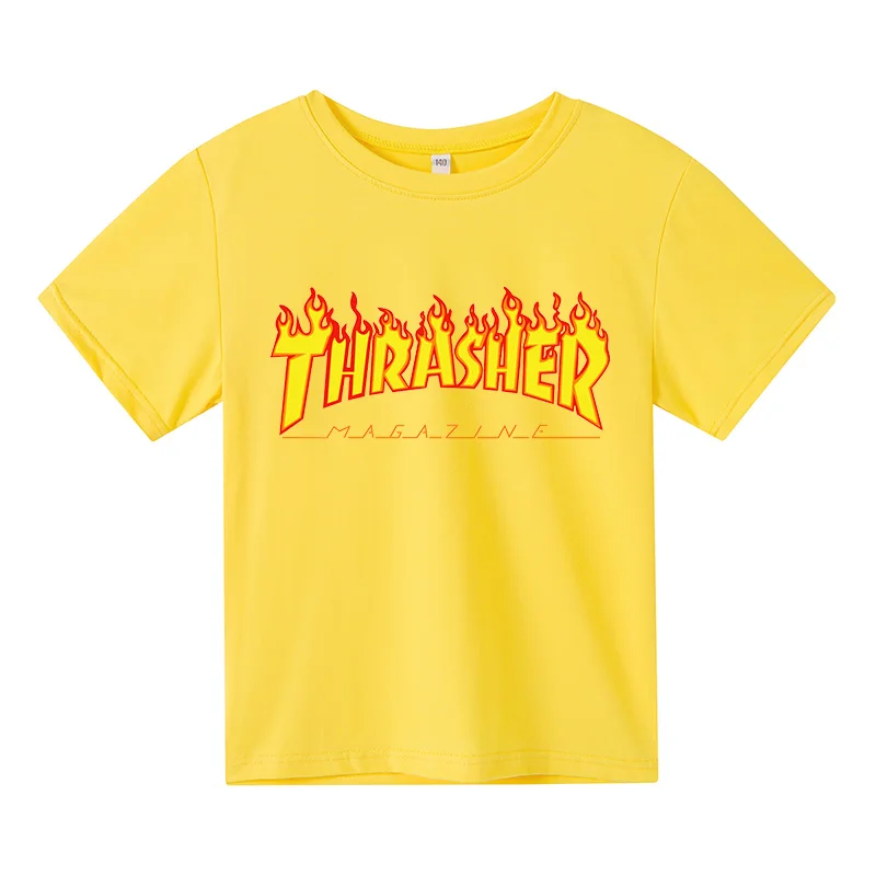 

Summer children's wear flame solid color children's T-shirt fashion slim children's cotton T-shirt clothes for teens