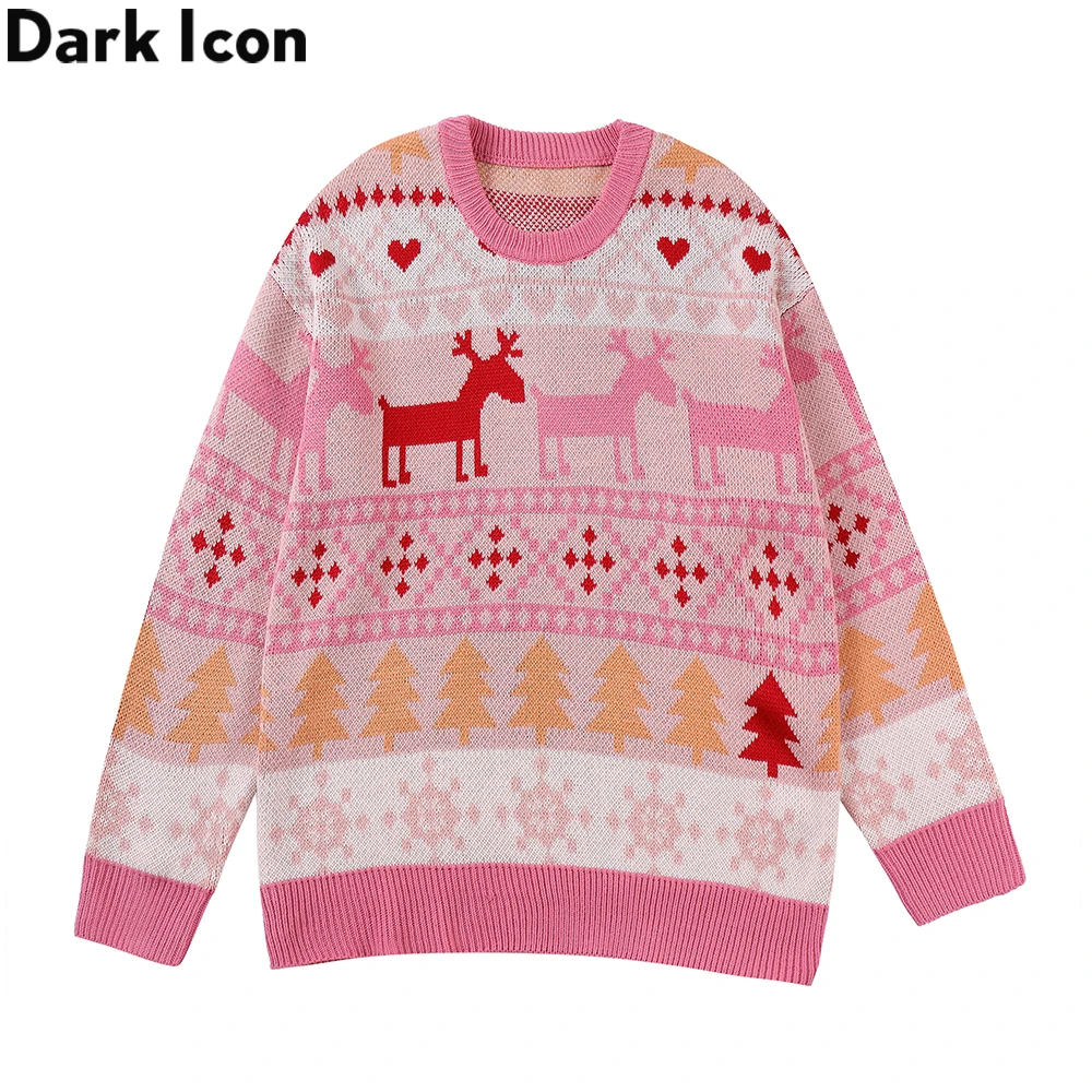 

Dark Icon Chirstmas Sweaters Men Women Winter Knitwear Vintage Men's Sweater Green Pink