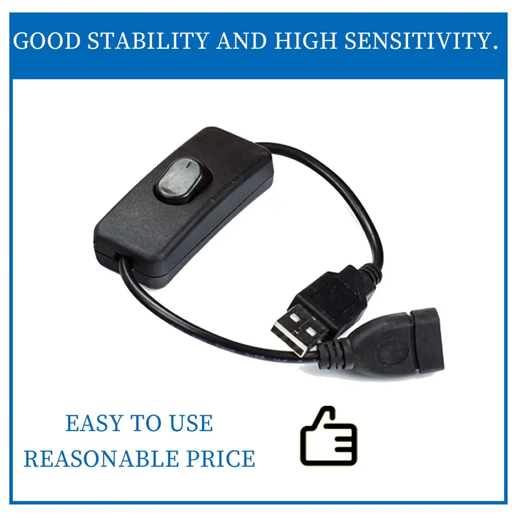 

USB Cable New 28cm USB 2.0 A Male To A Female Extension Extender Black Cable With Switch On Off Cable