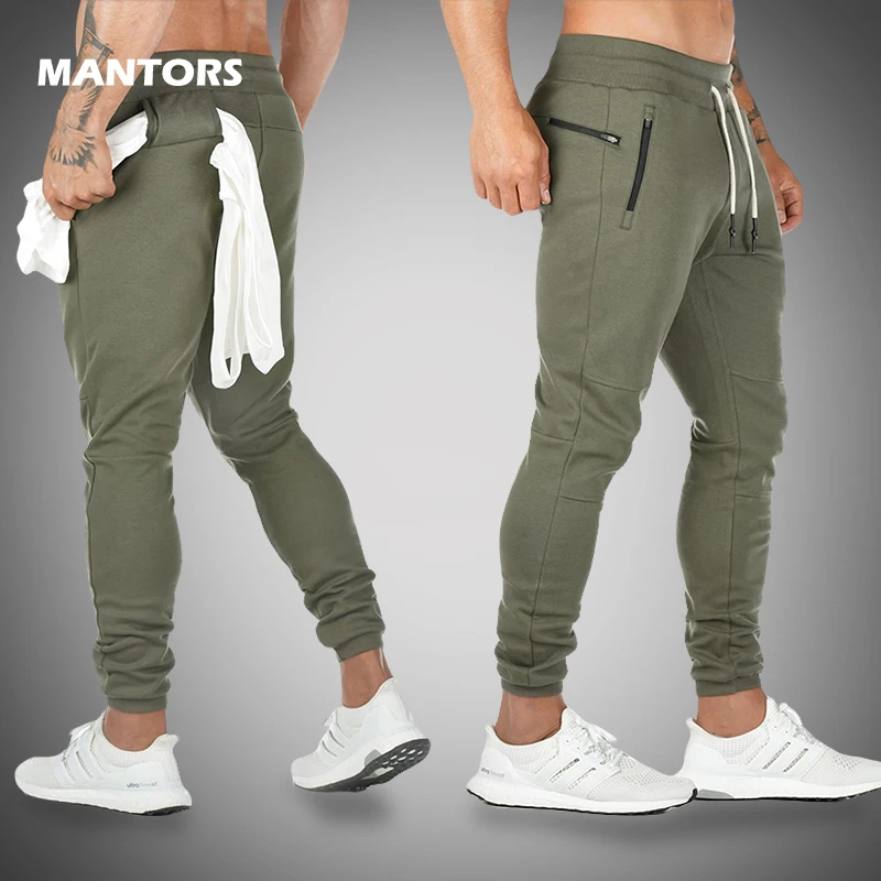 2019 спортивные штаны для бега мужские тонкие одноцветные тренировок хлопковая спортивная одежда осенние
