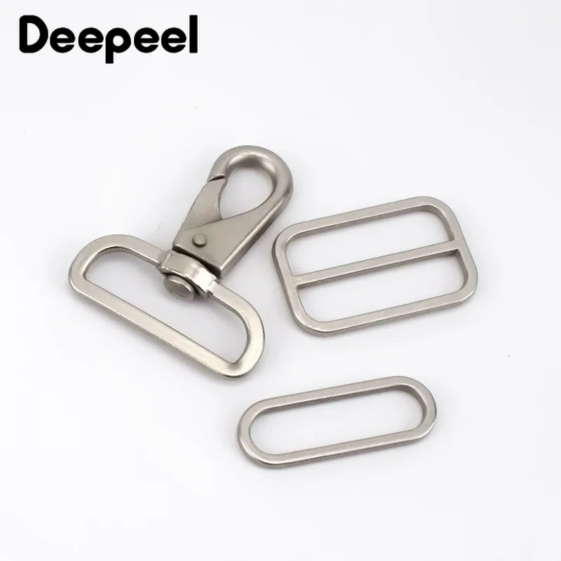 

Deepeel 5pcs/2sets 38mm Metal Snap Hook Tri-Glide O Ring Buckle Backpack Strap Adjustment Hang Buckle DIY Bag Hardware Accessory