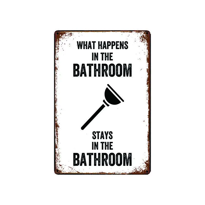 

Metal Tin Sign what happens in the bathrooms Bar Pub Home Vintage Retro Poster
