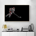 Плакат с хоккеем с шайбой, абстрактная черная и белая Картина на холсте, настенные художественные спортивные плакаты и принты, картина для декора гостиной