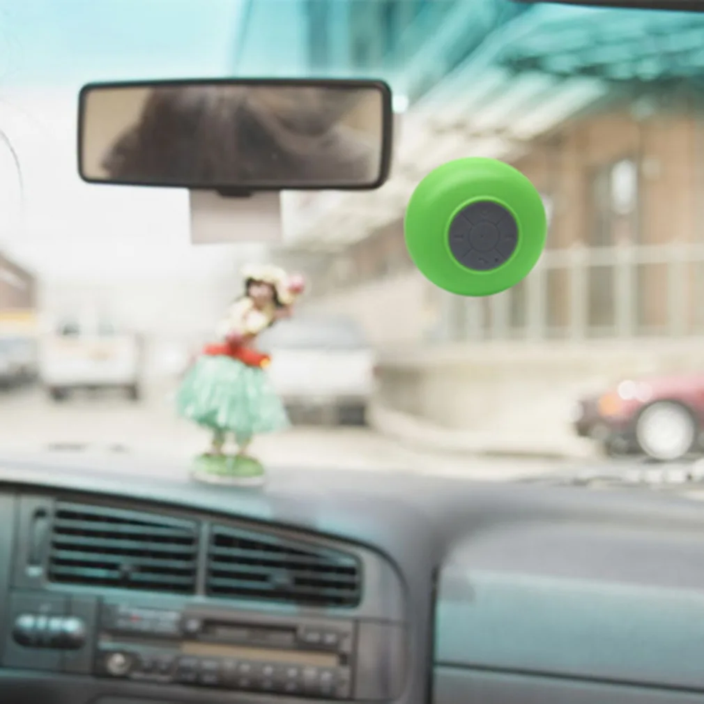 

Portable Waterproof Speaker Wireless Car Handsfree Receive Call Music Suction Mic Mini Loudspeaker Box Bluetooth Plastic Battery