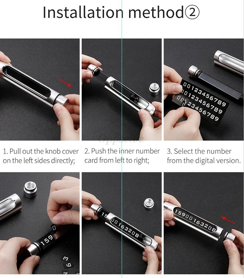 

OSEVPORF Car Temporary Parking Card Sticker ABS Mini Auto Phone Number Upscale Card Holder Accessaries Universal For All Cars