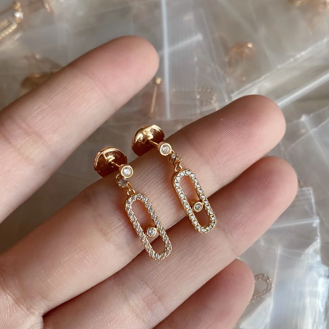 

Женские серьги из серебра 925 пробы с фианитами Скользящие бриллианты. С верхними берушами