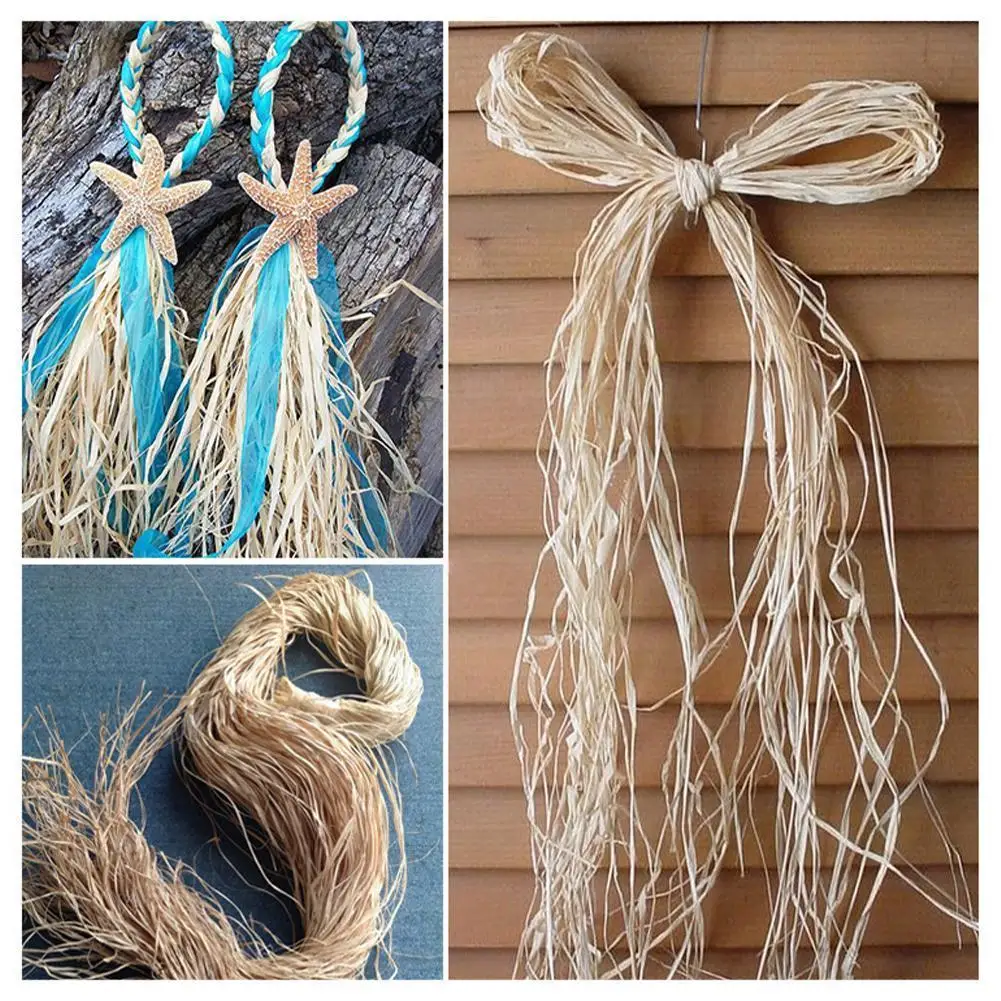 

Raffia Natural Rope Diy Crafts Wedding Invitation Gift Wrap Packing Decoration Ribbon Rope Straw Raffia Party Wedding Rope H3c2