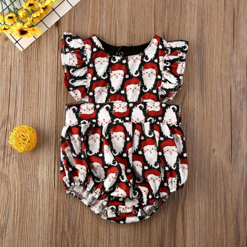 Мой первый Рождественский комбинезон для маленьких девочек с коротким рукавом и