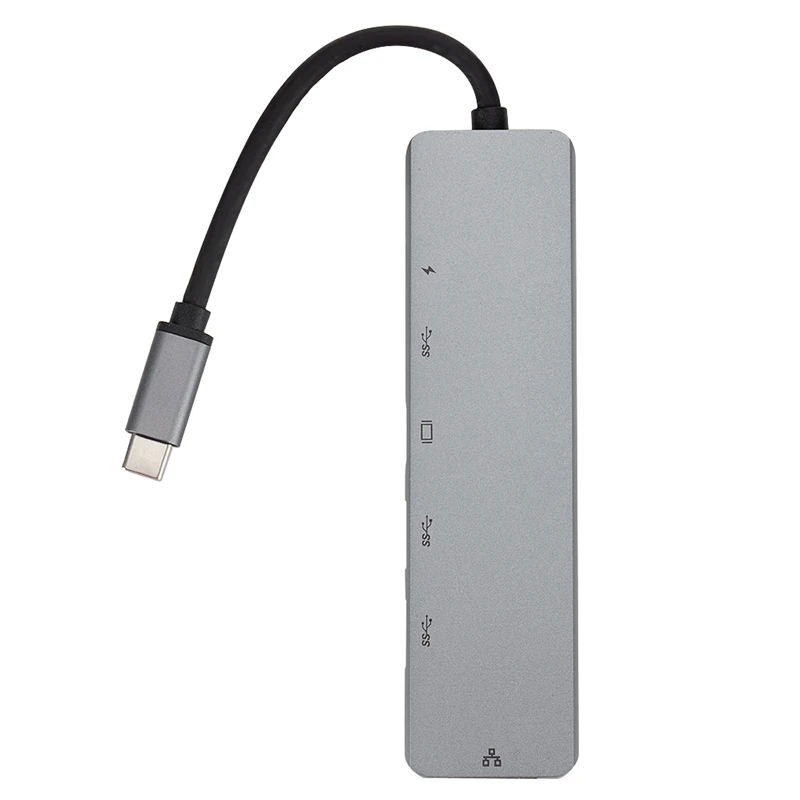6 в 1 USB-C к Type-C 2 USB 3 0 концентратор HDMI RJ45 Ethernet с PD зарядным портом адаптер для Pro |
