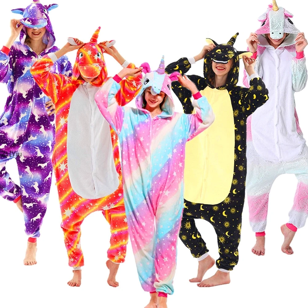 Пижамный костюм в виде единорога животного ститча Тоторо теплая мягкая пижама