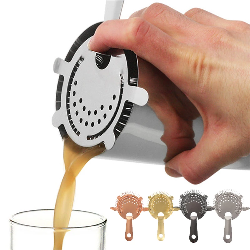 

Cocktail Shaker Ice Filter Stainless Steel Mixed Drink Colander Filter Bar Barware Drinking Funnel Gadgets