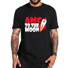 AMC To The Moon Aktie Gamestop, короткая футболка, креативный дизайн, летняя повседневная мужская одежда из 100% хлопка