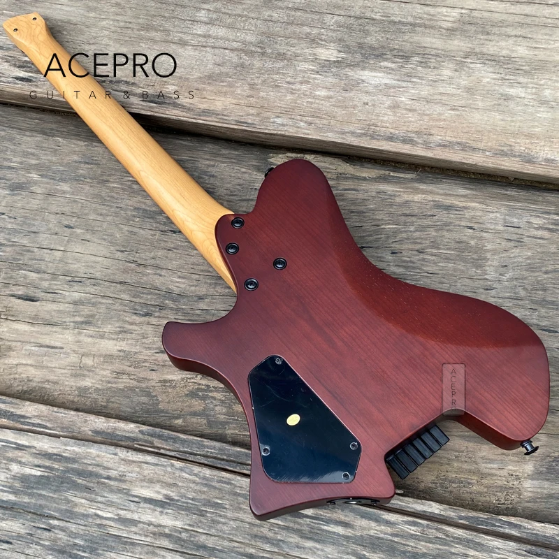 Электрическая гитара Acepro без головы атласная винтажная пепла Sunburst Обжарка тела