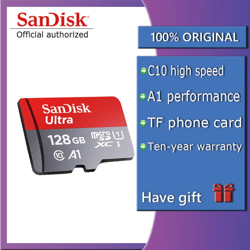 Двойной Флеш-накопитель SanDisk microsd 128 ГБ 200 ГБ class10 карты памяти 80 МБ/с. ультра micro sd Card 64 ГБ 32 ГБ оперативной памяти, 16 Гб встроенной памяти, tarieta micro sd cartao de memoria