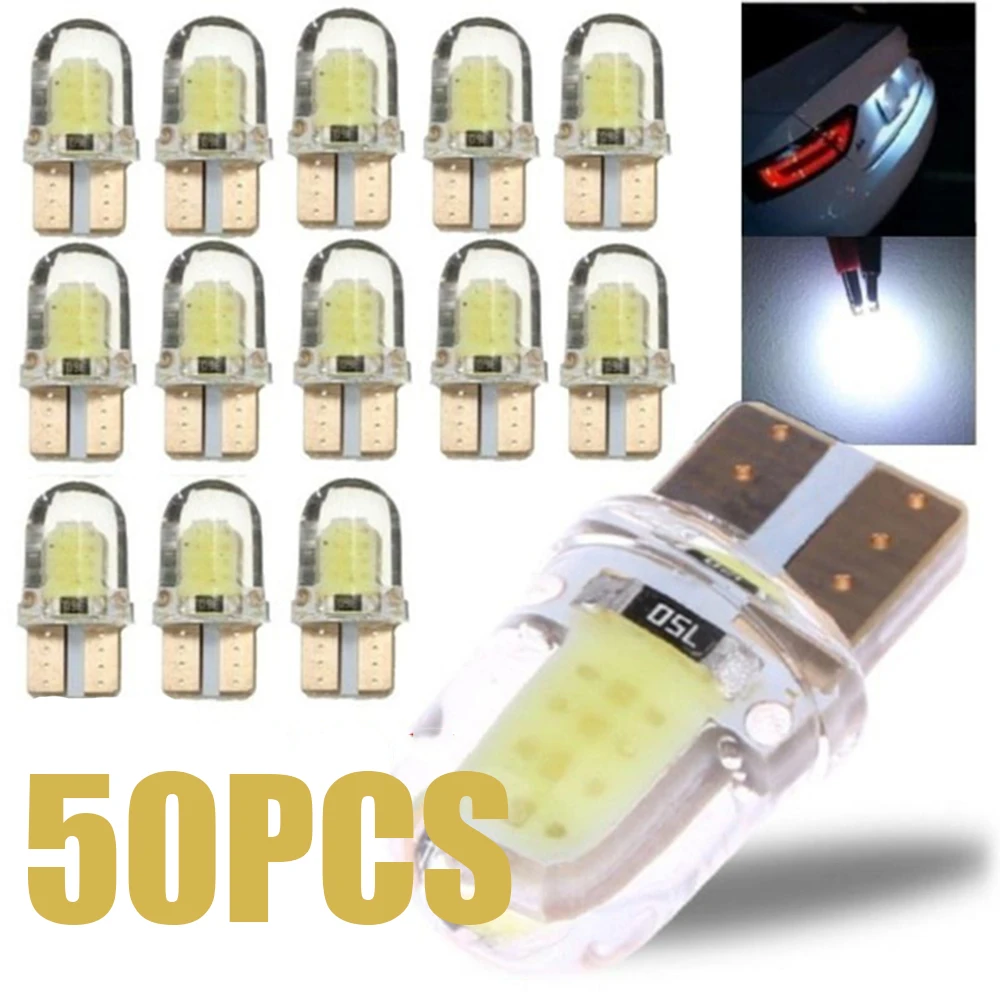 

LED W5W T10 194 168 W5W COB 4SMD Led Parking Bulb Auto Wedge Clearance Lamp Canbus Silica Bright White License Light Bulbs