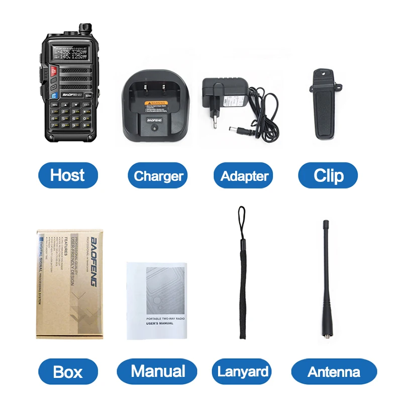 Портативная рация Baofeng UV-5R Plus большой радиус действия 10 Вт трехдиапазонное