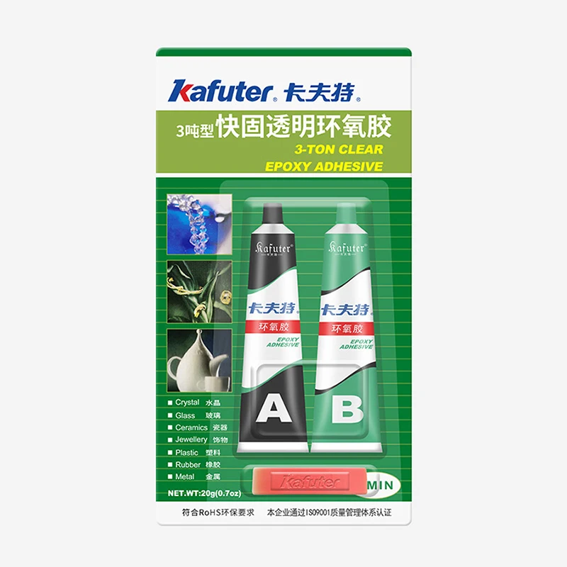 

Kafuter Transparent Fast Drying Epoxy Resin AB Glue All Purpose Adhesive Super Glue For Glass Metal Ceramic Hardware