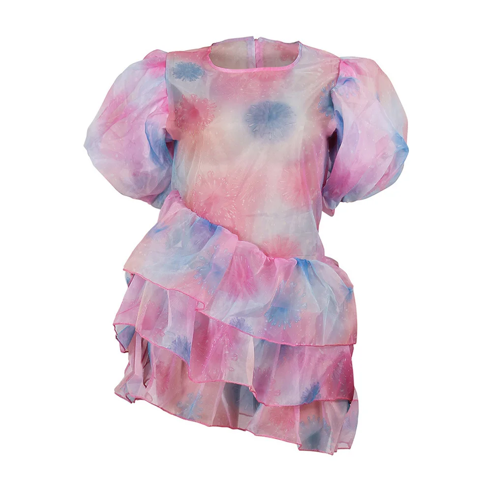 Сексуальный прозрачный розовый галстук краситель оборки топы и блузки винтажные