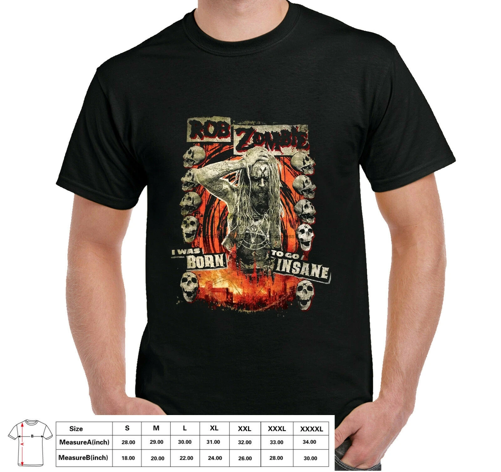Мужская футболка с принтом робоя зомби я родился и сошел ума американский размер
