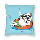 Чехол для подушки с изображением английского бульдога в внутренних тубах, двухсторонняя наволочка для подушки с изображением домашних животных, собак, любимых, для гостиной, искусственный чехол, украшение для дома