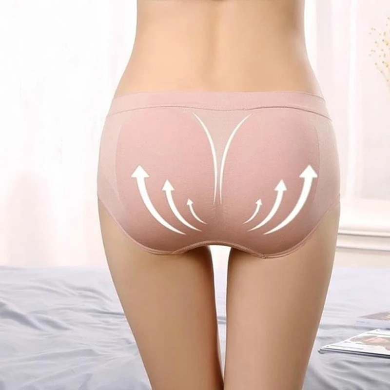 Женские трусики пуш-ап супер эластичные бесшовные дышащие со средней посадкой